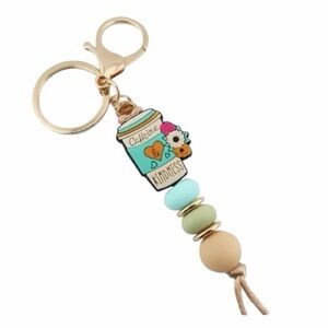 “Caffeine & Kindness” Beaded Keychain/Bag charm